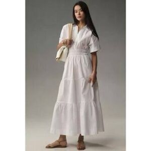 Anthropologie Somerset Maxi Shirt Dress — White — Size M